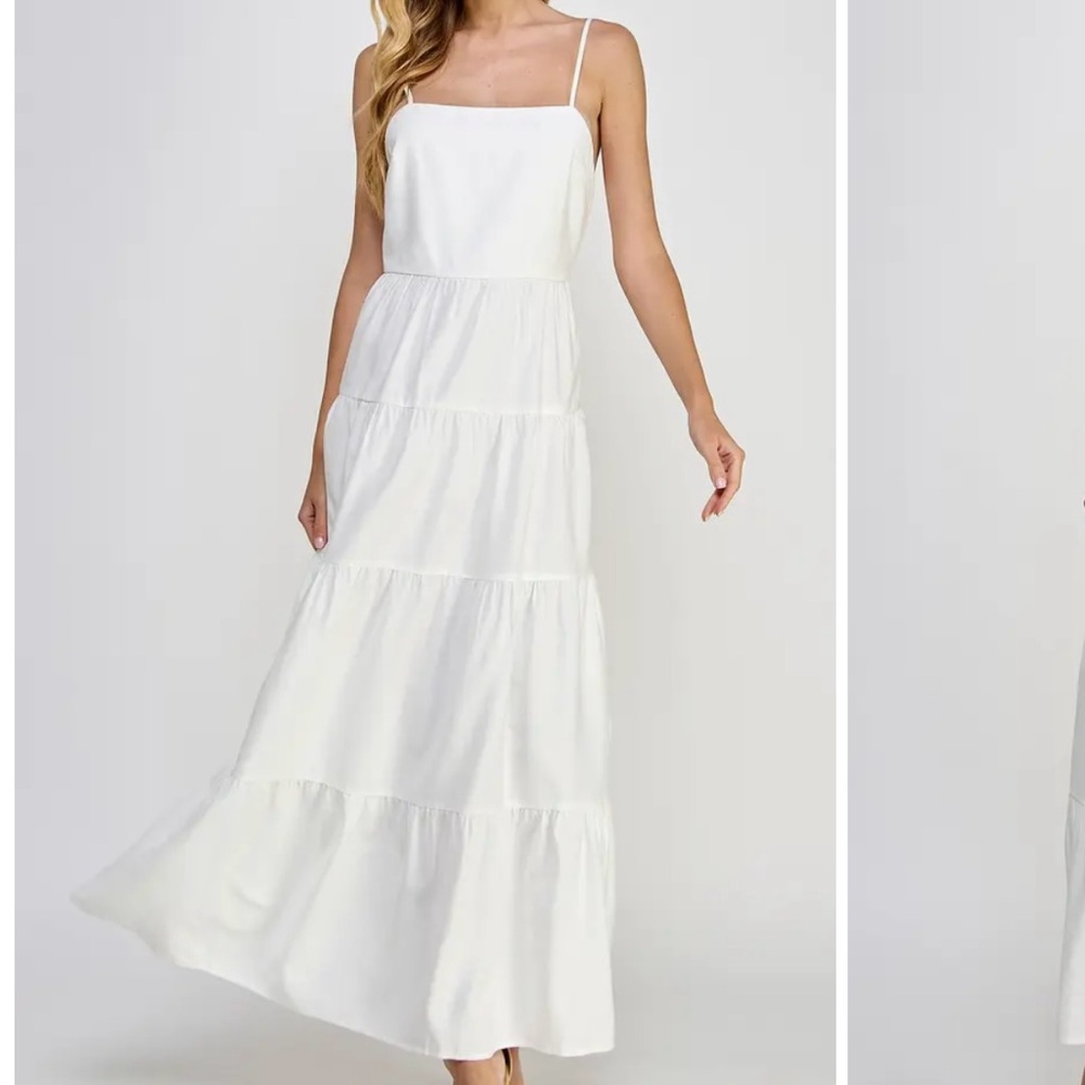 KOKO + MASON Elegant White Maxi Dress